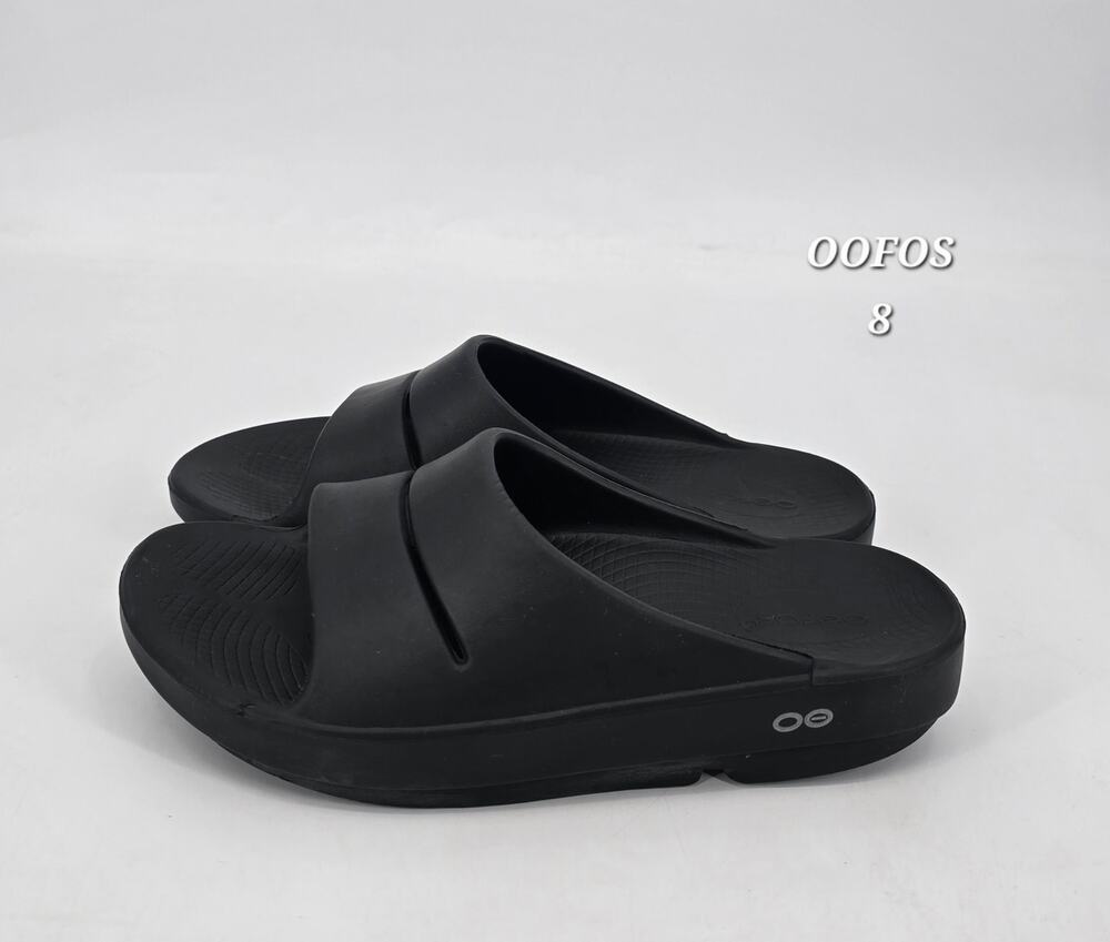 OOFOS OOahh Recovery Slide Sandals Black Women’s 8 Men’s 6 Comfort Athleisure - Picture 1 of 8